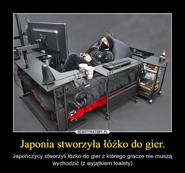 Japonia stworzyła łóżko do gier. – Japończycy stworzyli łózko do gier z którego gracze nie muszą wychodzić (z wyjątkiem toalety) 